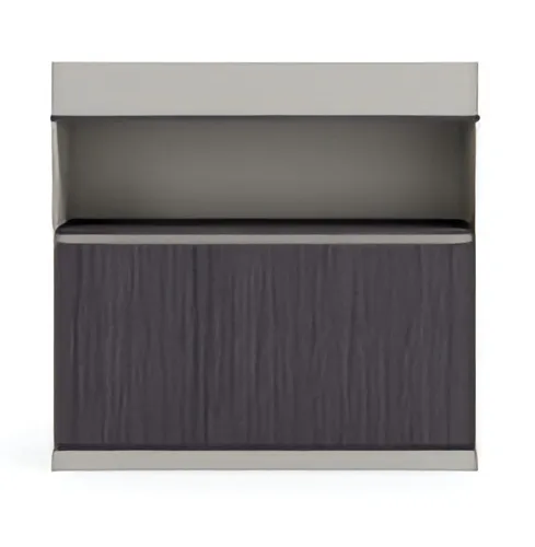 Moderne Anrichte Sideboard Buffet in Grau - Stylisches Sideboard für Ihr Arbeitszimmer, gefertigt aus robustem MDF/Spanplatte. Mit kompakten Maßen von 120 x 33 x 110 cm bietet es optimalen Stauraum und fügt sich harmonisch in moderne Wohnkonzepte ein.