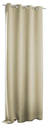 Verdunklungsgardine Sand beige Blackout Ösen Vorhang Blickdicht ca. 135x245 cm Gardine