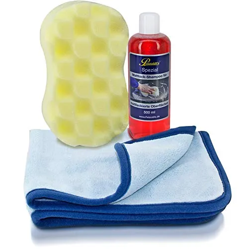 Petzoldt's Petzoldts Mattfolien- & Mattlack-Waschset, mit Shampoo, Waschschwamm & Trockentuch
