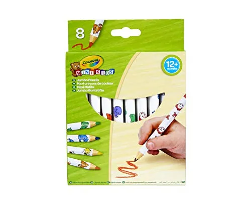 Crayola Mini Kids Buntstifte - Dicke Malstifte Set für Kleinkinder - Schreibutensilien für Kleinkinder ab 1 Jahr, mit ergonomischer Sechskant-Form und niedlichen Tierchen, ideal für kleine Hände und kreatives Basteln.