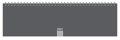 Wochenquerplaner, anthrazit 2027: Praktischer Tischquerkalender zum Umklappen. Zeitloser Spiral-Kalender 2027 fürs Büro. Wochenplaner für den Schreibtisch.
