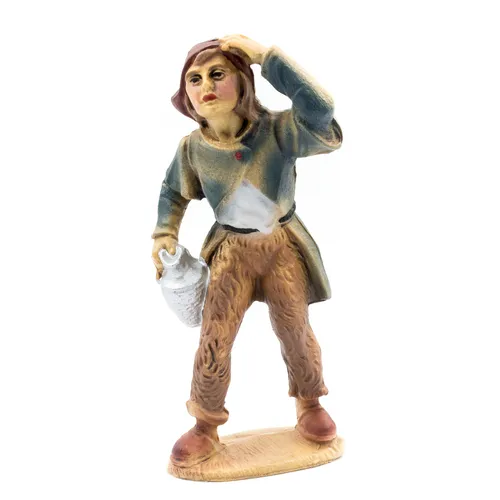 Krippenfigur Schäfer/Hirte mitKrug Marolin Plastik 74515 Kunststofffigur zu 12cm