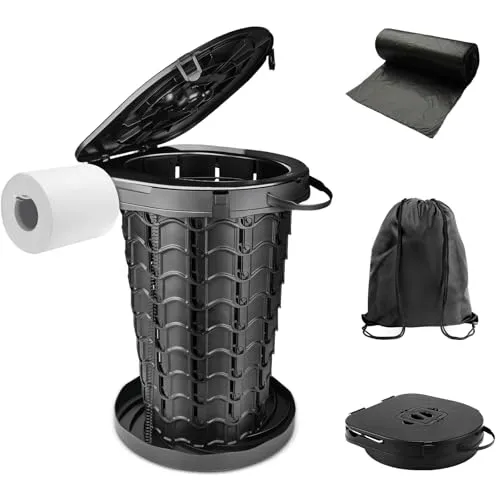 imodomio XL Faltbare Campingtoilette mit Deckel, mobile Trenntoilette