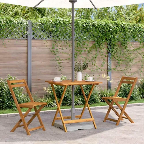 vidaXL Klappbarer Gartentisch aus Holz 70x70 cm - Esstisch aus langlebigem Akazienholz, klappbar für einfache Lagerung und Transport. Ideal für Garten und Terrasse.