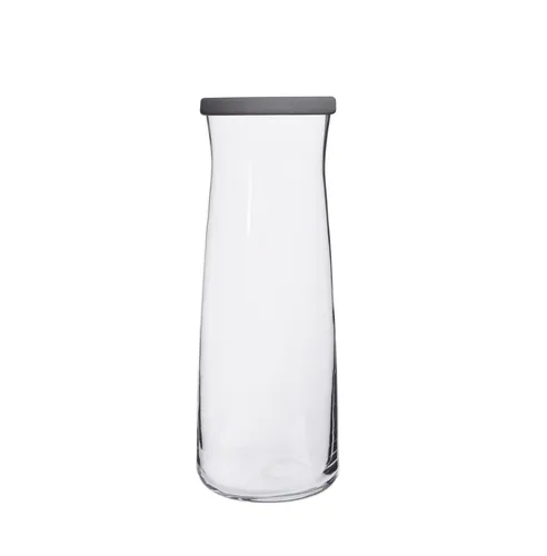 LAV Vera Karaffe mit grauem Silikondeckel - 1,2 Liter - aus hochwertigem Glas