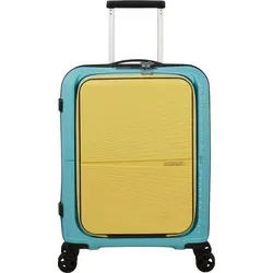 American Tourister Airconic Spinner 55 mit Laptopfach - Surf Blue / Yellow - Moderner Trolley mit 4 leisen Rollen, ideal als Handgepäck. Mit gepolstertem Laptopfach und USB-Anschluss für unterwegs. Robuste Hartschale und sicheres Hauptfach.