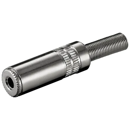 Produktbild Klinken-Kupplung 3,5mm Stereo verchromt mit Knickschutz