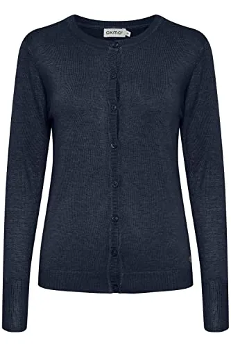 OXMO OXHlin Damen Strickjacke - Eleganter Feinstrick Cardigan - Strickjacke für Damen, feiner Viskose-Mix, ideal für Business und Casual-Looks, nachhaltig produziert und angenehm zu tragen.