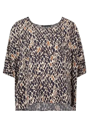 BETTY BARCLAY Damen Schlupfbluse mit Schmucksteinen - Modische Schlupfbluse aus 100% Viskose mit figurumspielendem Schnitt und angesagtem Animal-Muster. Perfekt für Freizeitlooks und hohen Tragekomfort.