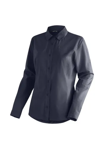 Maier Sports Funktionsbluse Magos L/S W Damen Hemdbluse, atmungsaktives Freizeit-Hemd, Taillierter Schnitt