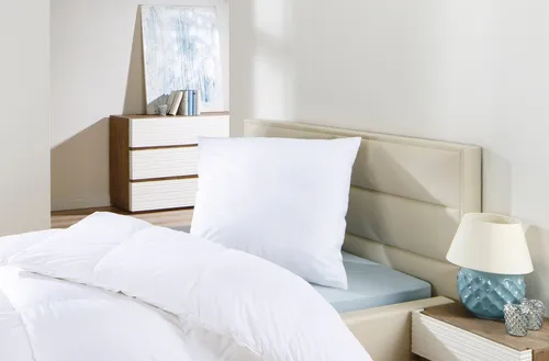 80x80 cm Federkissen Kissen Feder Daunenkissen Kopfkissen 1100g weiß