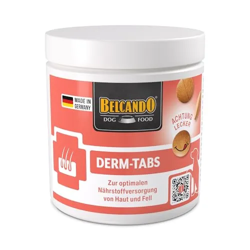 Belcando DERM-Tabs 530 g für Hunde - Ergänzungsfuttermittel für gesunde Haut und glänzendes Fell. Ohne künstliche Zusätze, ideal für alle Hundegrößen und -alter. Hergestellt in Deutschland.