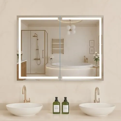 VEVOR Beleuchteter Spiegelschrank 60x80cm von Vevor