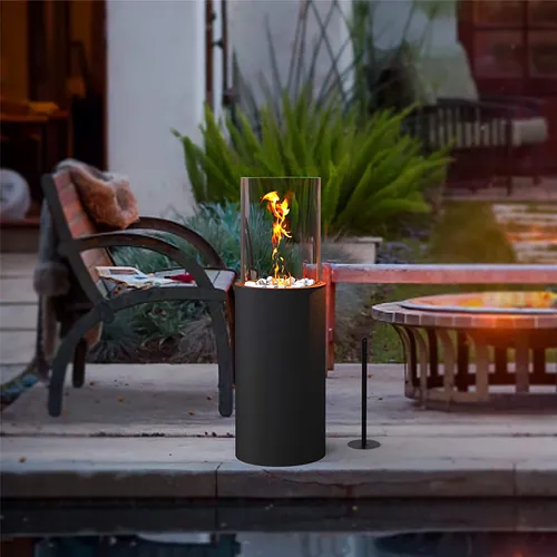 Bio-Ethanol Standkamin anthrazitschwarz mit Zubehör