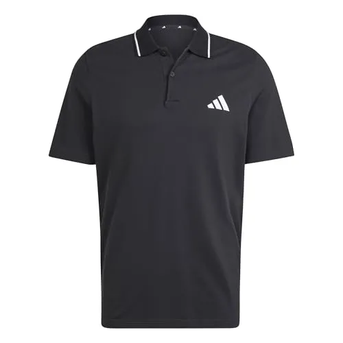 ADIDAS Herren Polo Essentials Small Logo Piqué - Poloshirt aus 70% recycelten Materialien, modern geschnitten mit Seitenschlitzen für optimale Bewegungsfreiheit – ideal für Büro und Freizeit.