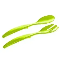 EMSA Vienna Salatbesteck Set, 2-teilig 507178 , 1 Set = 1 Gabel, 1 Löffel, Farbe: Grün