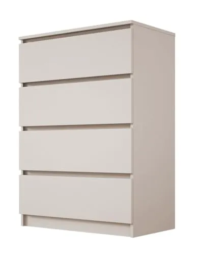 3E 3xE living.com Kommode mit 4 Schubladen in Kaschmir, 70 x 100 x 39 cm