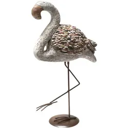 Deko Gartenfigur Flamingo auf St‰nder 59cm Echte Handarbeit