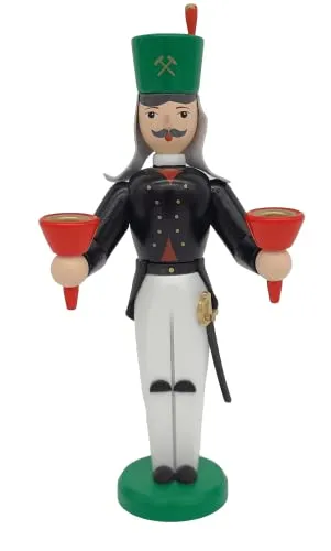 Richard Glässer Seiffen Kerzenhalter Bergmann, 16 cm hoch in schwarz von Richard Glässer Seiffen