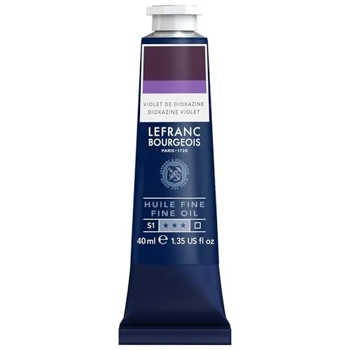 Lefranc Bourgeois 301768 Feine Ölfarbe in hervorragender Qualität,lichtecht mit gleichmäßige Konsistenz, 40ml Tube, ideal für Keilrahmen, Leinwand, Malkarton - Rotviolett