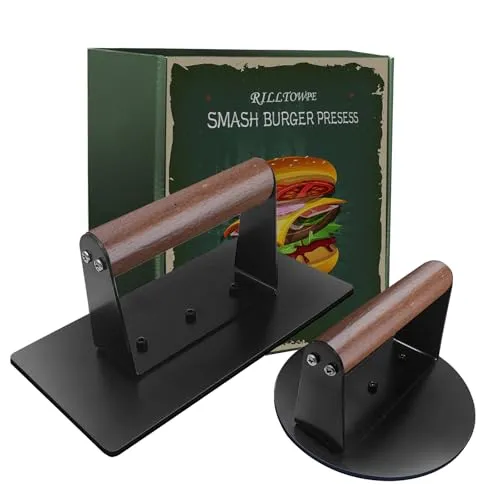 Rilltowpe Burgerpresse, Burger Patty Presse, Hamburgerpresse-Edelstahl. Machen Sie köstliche Burger, Patties, BBQ, Burgerpresse mit Antihaftbeschichtung.Geschenk für Männer.