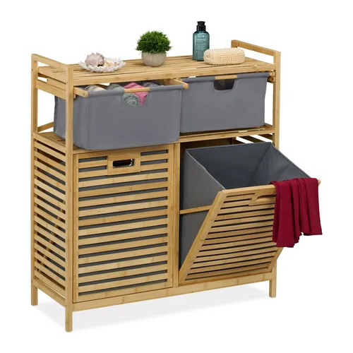 Wäschekorb Badregal Ablage mit Wäschesammler