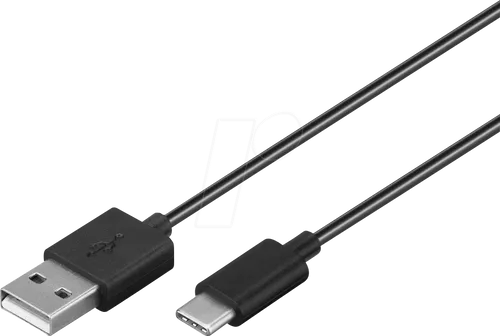 GOOBAY 59118 - Sync- & Ladekabel, USB-A -> USB-C, 0,5 m, schwarz
