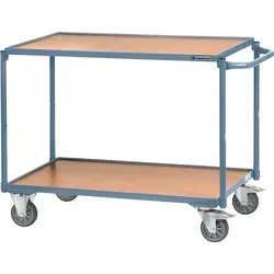 Promat Tischwagen 2 Ladeflächen Bügel gerade Tragfähigkeit 250kg L850xB500mm RAL5014