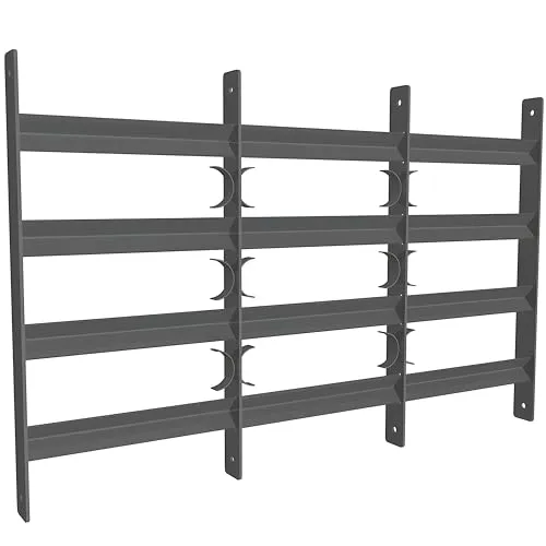 Melko Geländer Fenstergitter Fensterschutz Stahl 45x50-90cm - Robustes Fenstergitter aus hochwertigem Stahl für zuverlässigen Schutz. Stufenlos verstellbar und einfach zu montieren, passt es sich jeder Fensterbreite an. Ideal zur Verbesserung der Haussicherheit.