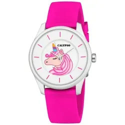 Calypso Armbanduhr Damenuhr Einhorn K5733/D pink - Rosa/Weiß
