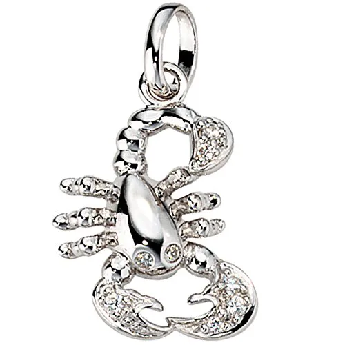 Jobo Sternzeichen-Anhänger Skorpion aus 925 Sterling Silber mit Zirkonia