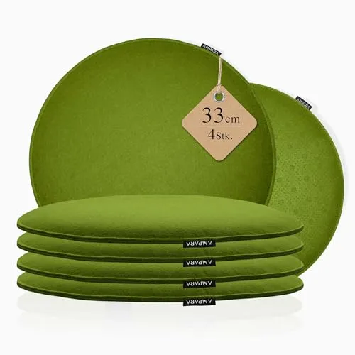 AMPARA Stuhlkissen rund 33 cm in grün von Ampara