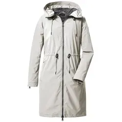 G.I.G.A. DX Damen Funktionsmantel/Parka mit Kapuze - Funktionsjacke in gebrochenem Weiß, wasserabweisend und winddicht, ideal für Outdoor-Aktivitäten, mit verstellbarer Taillenweite und 2-Wege-Reißverschluss.