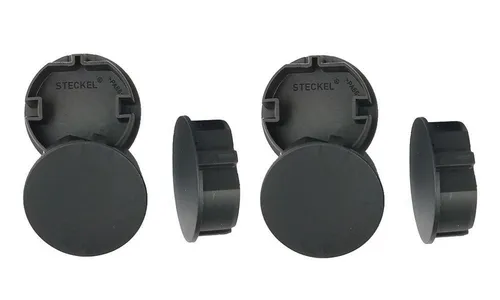 STECKEL Wanddekoobjekt 6 Stück schwarze Steckdosen-Abdeckungen 19.B6 Staubschutz (Sparset, 6er Set), Spritz- und Staubschutz