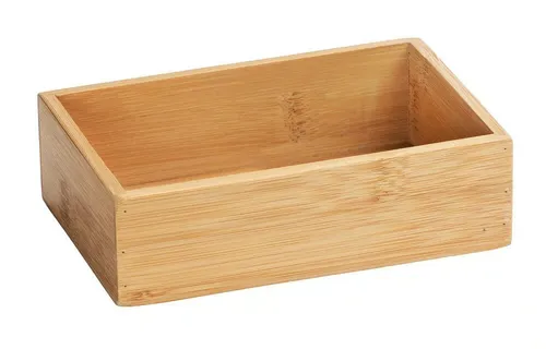WENKO Bambus Ablage Terra S 23918100 Braun - Stilvolle Aufbewahrungsbehälter aus hochwertigem Bambus, ideal für Bad und Haushalt. Stapelbar und perfekt kombinierbar mit der Terra-Badserie, um Ordnung zu schaffen.