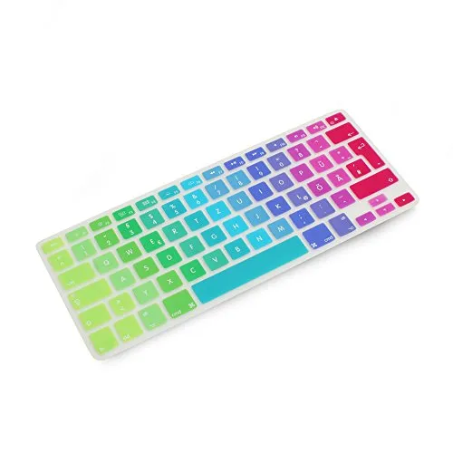 System-S Silikon Tastaturschutz Tastaturabdeckung AZERTY Französische Tastatur Abdeckung Schutz für MacBook Pro 13 Zoll 15 Zoll 17 Zoll iMac MacBook Air 13 Zoll in Regenbogenfarben …