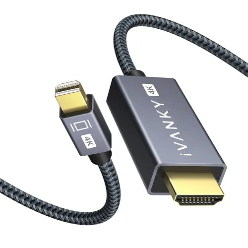 iVANKY 4K Mini DisplayPort auf HDMI Kabel 2m für MacBook, Surface | Kompatibel mit Mini DP & Thunderbolt 2, MacBook Pro/Air | Nylon geflochten | Ideal für Monitor & Beamer