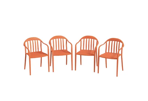 Outsunny Gartenstuhl 4er Set in rot von Outsunny