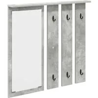vidaXL Wandmontierter Kleiderständer Betongrau 84 x 10 x 80 cm - Garderobenlösungen im modernen Stil: Dieser platzsparende Kleiderständer mit Metallhaken und stabilem Regal für Deko bietet vielseitige Aufbewahrung und bringt zeitgemäßen Charme in jeden Flur.