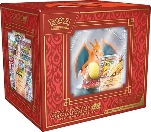Pokémon Collection Charizard ex Super-Premium-Kollektion - Mehrfarbig, inklusive Glurak-Figur und 10 Boosterpacks für Sammler und Spieler