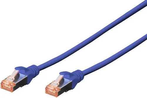 Digitus DK-1644-020/B RJ45 Netzwerkkabel, Patchkabel CAT 6 S/FTP 2.00m Blau Halogenfrei, verdrillte Paare, mit Rastnasenschutz