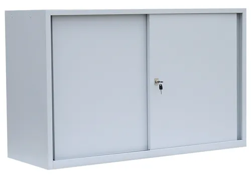 ClassiX Schiebetürenschrank X-550145 - abschließbar und platzsparend - Spinde & Stahlschränke, stabiler Metall-Schiebetürenschrank mit abschließbarem Druckzylinderschloss und platzsparenden Schiebetüren für optimales Büro-Management.