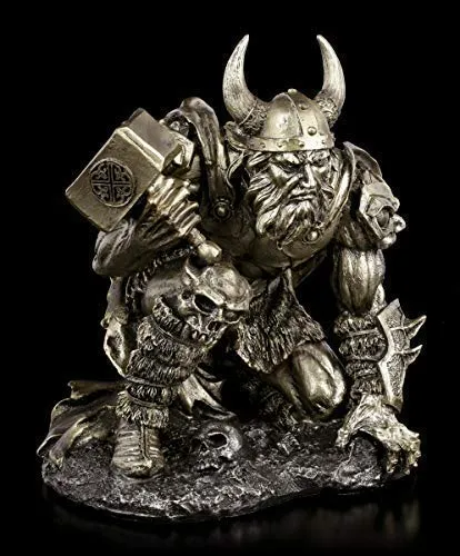 Thor Figur mit Hammer Mjolnir | Mythologie-Fgur Gott des Donners