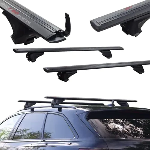 RIDIGO Aviator Aluminium Dachträger für Mitsubishi Eclipse Cross 1 I GK (ab 2017) geschlossene Dachreling Schwarz