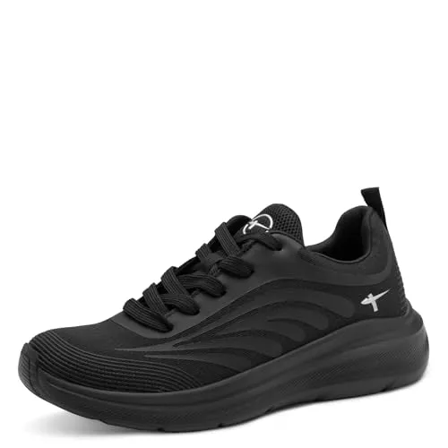 Tamaris COMFORT Damen Sneaker flach - Sportlich und Vegan, Schwarz (Black), 42 EU - Damen-Sneaker mit HALLUX-FREUNDLICHEM Design, optimaler Passform und 100% veganen Materialien für höchsten Tragekomfort im Alltag.