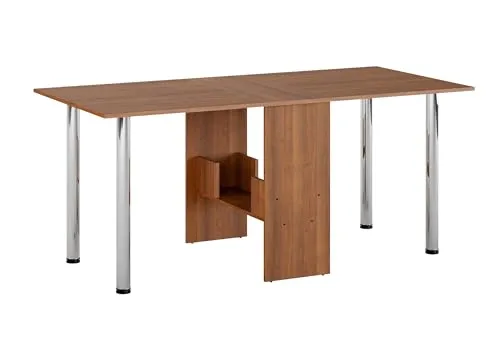 Rodnik Esstisch, ausklappbar und kompakt in Nussbaum - Esstisch für flexible Essbereiche, ausklappbar für zusätzlichen Platz, stilvolles Nussbaum-Finish, ideal für kleine Wohnungen.