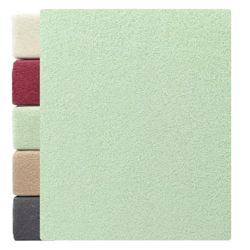 Zestri Winterflausch Spannbettlaken für Normale Matratze | 140x200 bis 160x200 cm | Eukalyptus | Oeko-TEX Made in Green | kuschlig weich