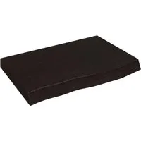 vidaXL Tischplatte aus Eiche mit Naturkante - Esszimmertischplatte aus massivem Eichenholz, handgefertigt mit Naturkante und behandelte Oberfläche – ideal für individuelle DIY-Projekte und sofort einsatzbereit.