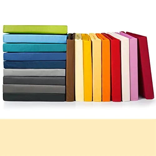 CelinaTex Jade Spannbettlaken 90x200-100x200 cm Natur Microfaser Spannbetttuch Jersey Bettlaken