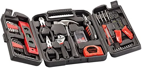 AGT Werkzeugkoffer bestückt: Universal-Werkzeugset im Koffer WZK-501, 50-teilig (Werkzeug Kasten, Kleiner Werkzeugkoffer, Aufbewahrungsbox)